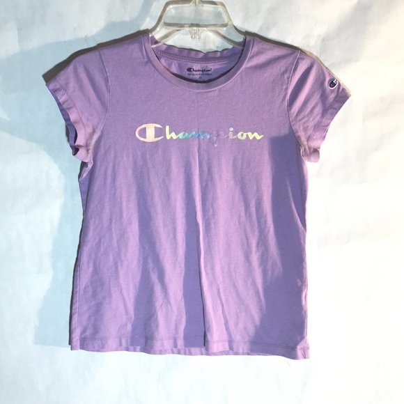 Champion Tops - Champion Womens Purple Yoga Active wear Workout Short Sleeve Tee T Shirt